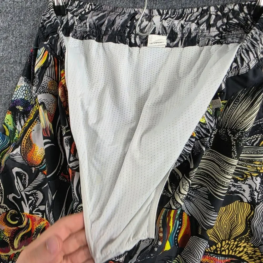 Agua Bendita Swim Trunks Men 36 Tropical Fish Print Mesh Lined Multi Beach Pool